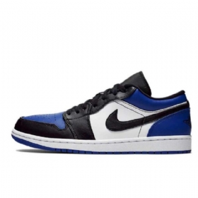Nike Air Jordan 1 Low Tops Royal Tå Sko Herre Blå Svarte