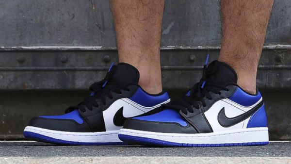 Nike Air Jordan 1 Low Tops Royal Tå Sko Herre Blå Svarte