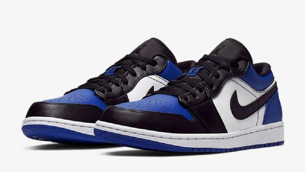 Nike Air Jordan 1 Low Tops Royal Tå Sko Herre Blå Svarte
