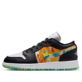 Nike Air Jordan 1 Low Tops Se Gs Basketsko Herre Svarte Hvite