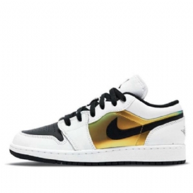 Nike Air Jordan 1 Low Tops Se Gs Retro Basketball Shoes Herre Hvite Svarte