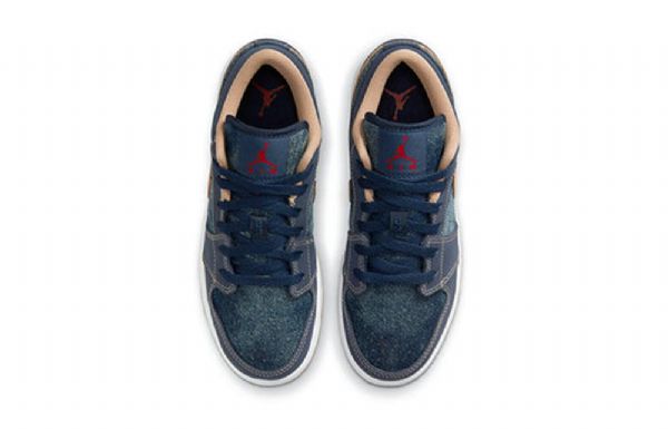 Nike Air Jordan 1 Low Tops Se Gs Retro Basketball Shoes Herre Marineblå