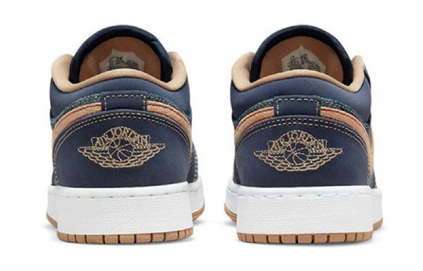 Nike Air Jordan 1 Low Tops Se Gs Retro Basketball Shoes Herre Marineblå