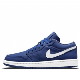 Nike Air Jordan 1 Low Tops Se Retro Basketball Shoes Dame Dyp Kongeblå Blå