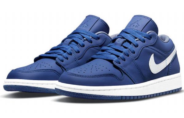 Nike Air Jordan 1 Low Tops Se Retro Basketball Shoes Dame Dyp Kongeblå Blå