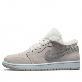 Nike Air Jordan 1 Low Tops Se Retro Basketball Shoes Dame Grå