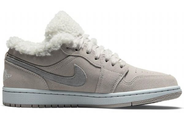 Nike Air Jordan 1 Low Tops Se Retro Basketball Shoes Dame Grå