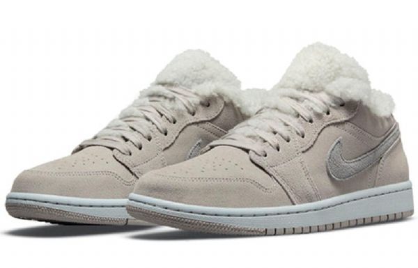 Nike Air Jordan 1 Low Tops Se Retro Basketball Shoes Dame Grå