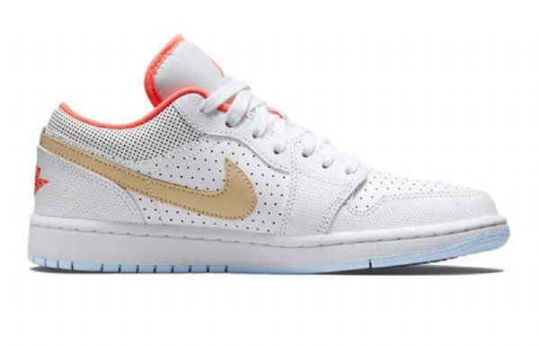 Nike Air Jordan 1 Low Tops Se Retro Basketball Shoes Dame Hvite