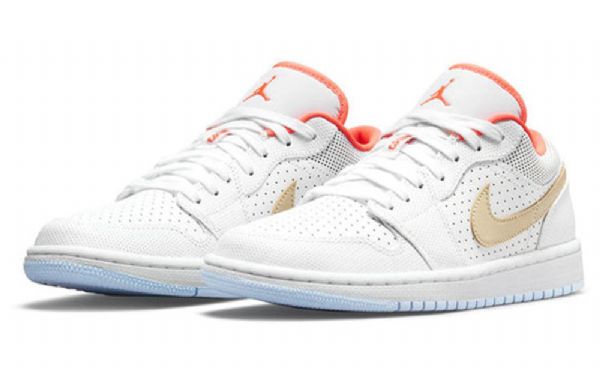 Nike Air Jordan 1 Low Tops Se Retro Basketball Shoes Dame Hvite