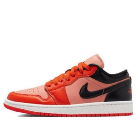 Nike Air Jordan 1 Low Tops Se Retro Basketball Shoes Dame Oransje Svarte