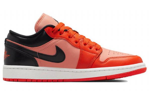 Nike Air Jordan 1 Low Tops Se Retro Basketball Shoes Dame Oransje Svarte