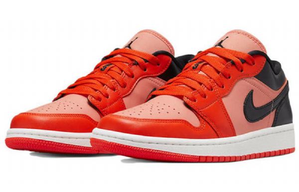 Nike Air Jordan 1 Low Tops Se Retro Basketball Shoes Dame Oransje Svarte
