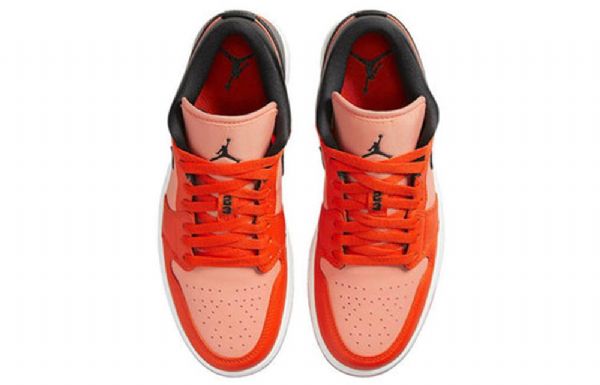 Nike Air Jordan 1 Low Tops Se Retro Basketball Shoes Dame Oransje Svarte