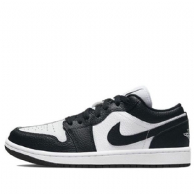 Nike Air Jordan 1 Low Tops Se Retro Basketball Shoes Dame Svarte Hvite