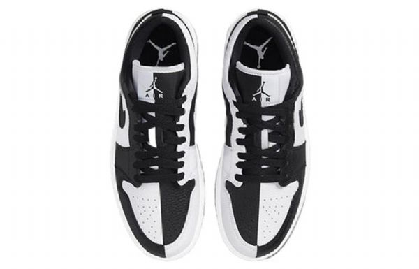 Nike Air Jordan 1 Low Tops Se Retro Basketball Shoes Dame Svarte Hvite