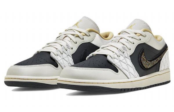 Nike Air Jordan 1 Low Tops Se Retro Basketball Shoes Herre Khaki Svarte
