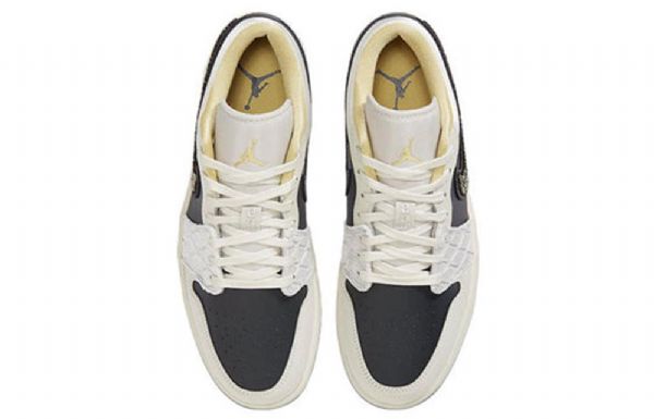 Nike Air Jordan 1 Low Tops Se Retro Basketball Shoes Herre Khaki Svarte