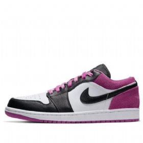 Nike Air Jordan 1 Low Tops Se Retro Basketball Shoes Herre Lilla Svarte