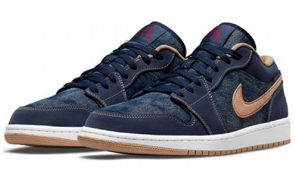 Nike Air Jordan 1 Low Tops Se Retro Basketball Shoes Herre Marineblå