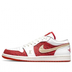 Nike Air Jordan 1 Low Tops Se Retro Basketball Shoes Herre Rød Hvite