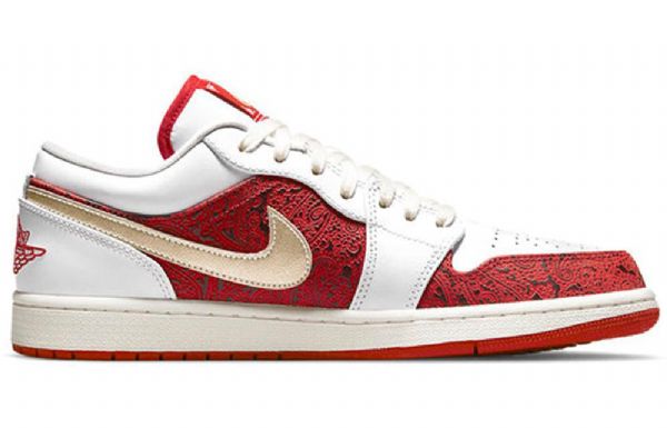 Nike Air Jordan 1 Low Tops Se Retro Basketball Shoes Herre Rød Hvite