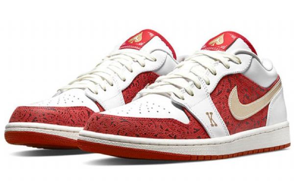 Nike Air Jordan 1 Low Tops Se Retro Basketball Shoes Herre Rød Hvite