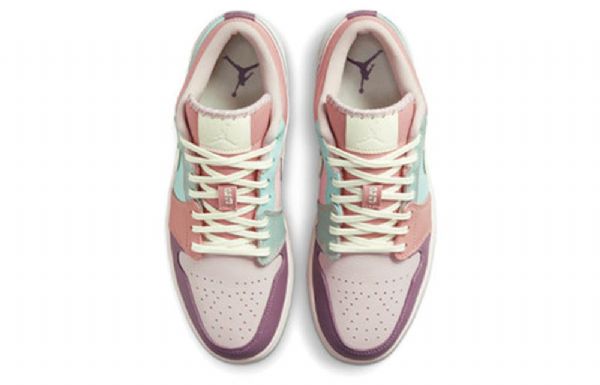 Nike Air Jordan 1 Low Tops Se Retro Basketball Shoes Herre Rosa Lilla Grønn