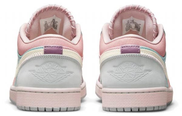 Nike Air Jordan 1 Low Tops Se Retro Basketball Shoes Herre Rosa Lilla Grønn