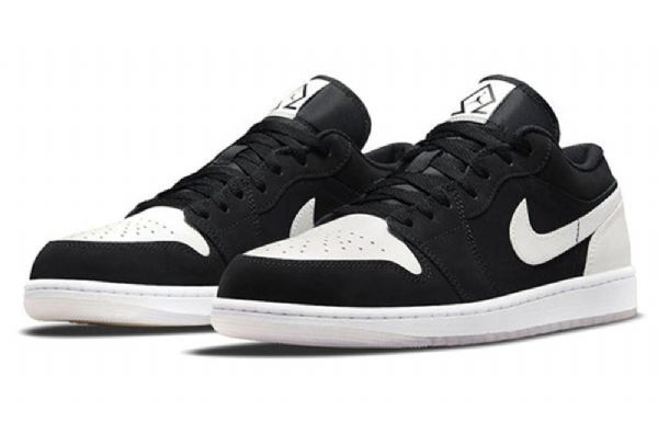 Nike Air Jordan 1 Low Tops Se Retro Basketball Shoes Herre Svarte Hvite