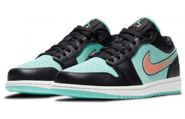 Nike Air Jordan 1 Low Tops Se Retro Basketball Shoes Herre Svarte Turkis