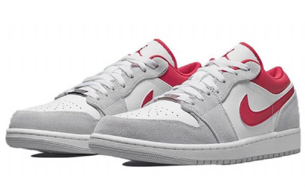 Nike Air Jordan 1 Low Tops Se Skatesko Herre Lyse Grå Rød