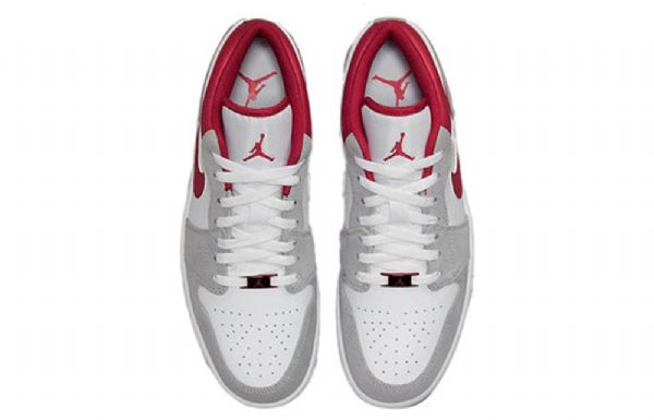 Nike Air Jordan 1 Low Tops Se Skatesko Herre Lyse Grå Rød