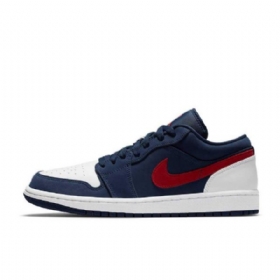 Nike Air Jordan 1 Low Tops Se Usa Sko Herre Marineblå Hvite
