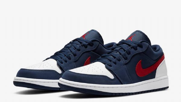 Nike Air Jordan 1 Low Tops Se Usa Sko Herre Marineblå Hvite