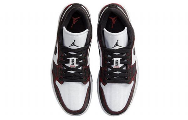 Nike Air Jordan 1 Low Tops Se Utility Retro Basketball Shoes Dame Hvite Svarte Rød