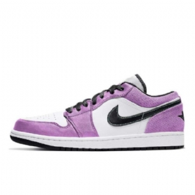 Nike Air Jordan 1 Low Tops Se Violet Shock Sko Herre Lilla Hvite