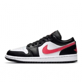 Nike Air Jordan 1 Low Tops Siren Sko Dame Svarte Hvite Rød