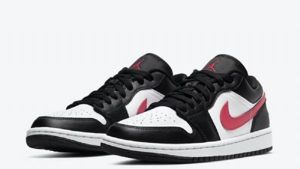 Nike Air Jordan 1 Low Tops Siren Sko Dame Svarte Hvite Rød