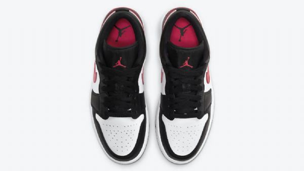 Nike Air Jordan 1 Low Tops Siren Sko Herre Svarte Hvite Rød