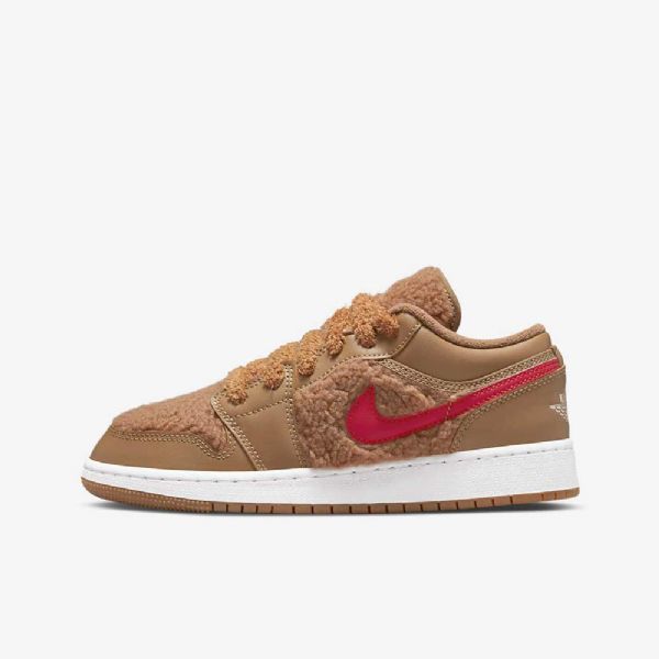 Nike Air Jordan 1 Low Tops Sko Barn Brune Rosa Rød Blå