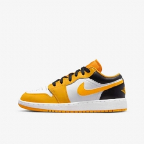 Nike Air Jordan 1 Low Tops Sko Barn Gul Hvite Svarte