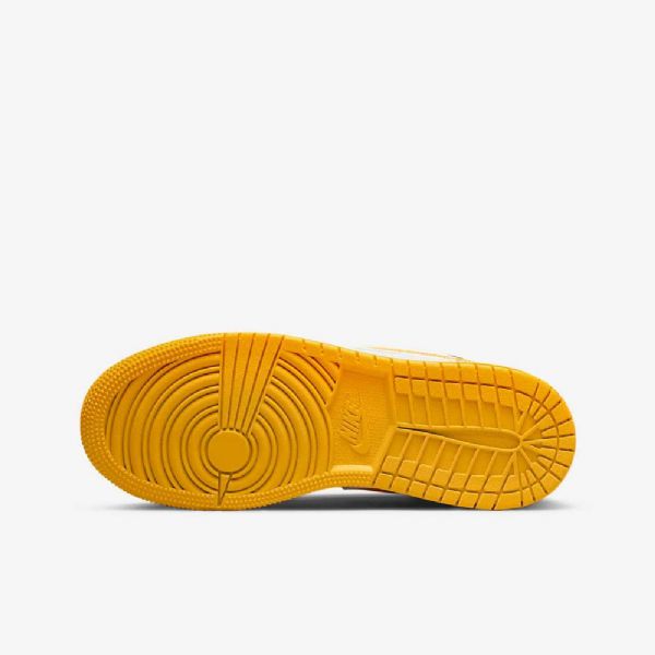 Nike Air Jordan 1 Low Tops Sko Barn Gul Hvite Svarte