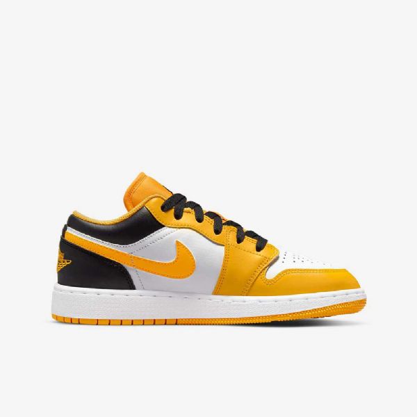 Nike Air Jordan 1 Low Tops Sko Barn Gul Hvite Svarte