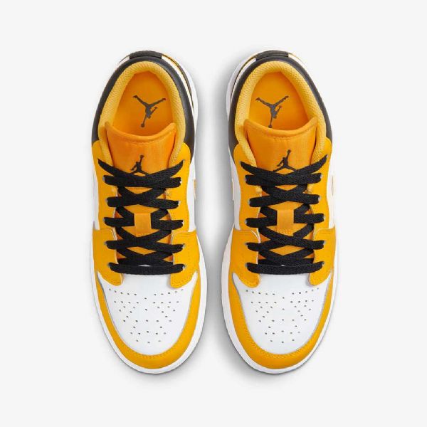 Nike Air Jordan 1 Low Tops Sko Barn Gul Hvite Svarte