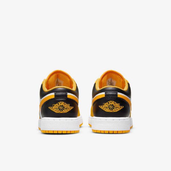 Nike Air Jordan 1 Low Tops Sko Barn Gul Hvite Svarte