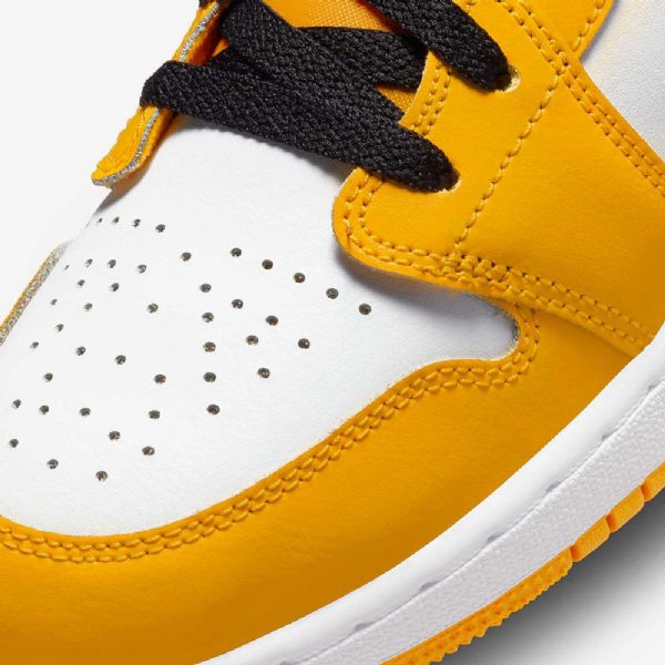 Nike Air Jordan 1 Low Tops Sko Barn Gul Hvite Svarte