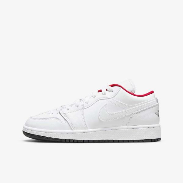 Nike Air Jordan 1 Low Tops Sko Barn Hvite Rød Blå Svarte