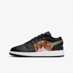 Nike Air Jordan 1 Low Tops Sko Barn Svarte Mørke
