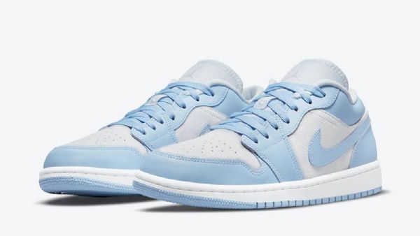 Nike Air Jordan 1 Low Tops Sko Dame Blå Grå